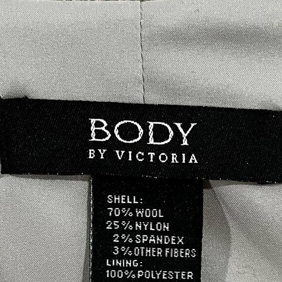 NEW Body By Victoria Wool Pinstripe Career Wide Leg Trousers Gray Pink … NWOT - Picture 16 of 16